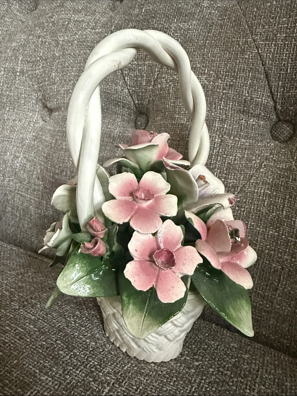 Vintage Italian Porcelain Floral Centerpiece Handcrafted & Authentic Capodimonte